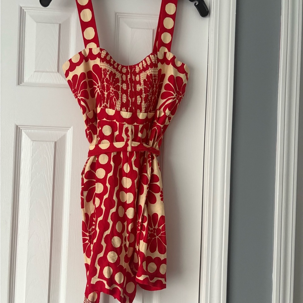 Farm Rio Red and Cream Floral Polka Dot Sundress - Picture 2 of 4